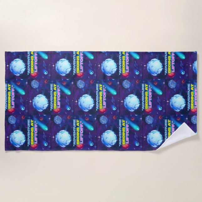 Serviette De Plage L'aventure commence à l'élévateur isolé (Devant)