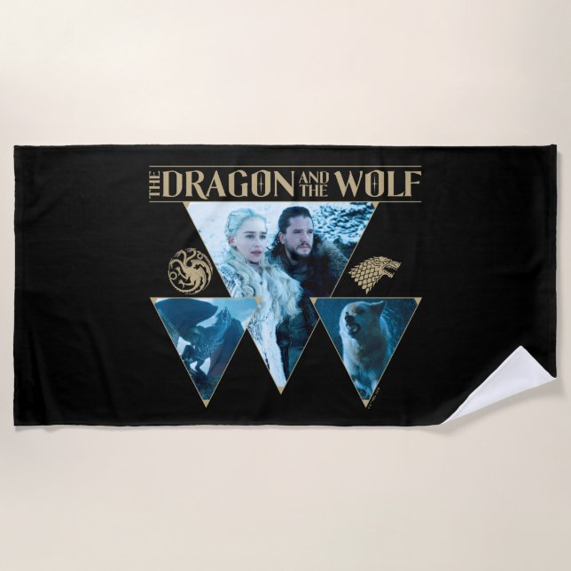 Serviette De Plage Le Dragon et le Wolf Daenerys & Jon Graphic (Devant)