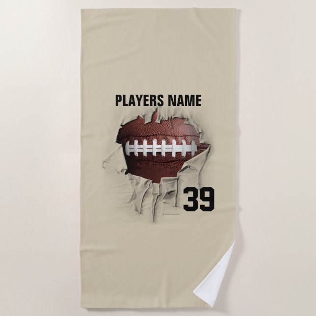Serviette De Plage Le football déchiré (Devant)