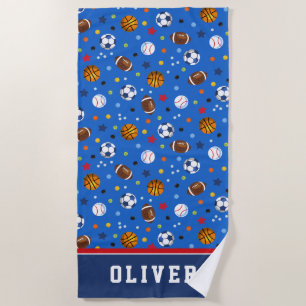 Serviette De Plage Le meilleur bleu royal coloré folâtre des boules