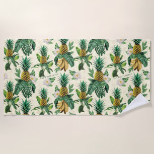 Serviette De Plage Le Motif blanc Lotus Pineapple Paradise
