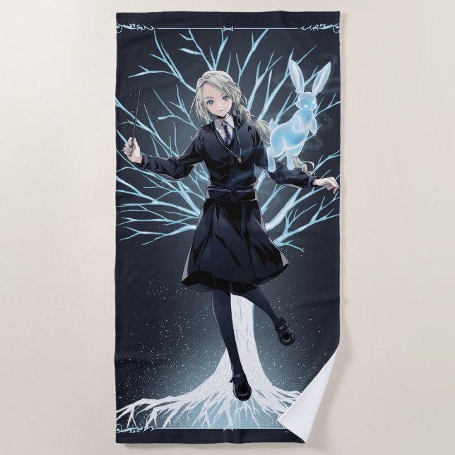 Serviette De Plage Le Patronus lapin d'Anime Luna Lovegood (Devant)