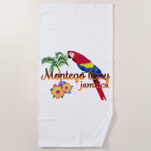 Serviette De Plage Le perroquet tropical jamaïcain de Montego Bay