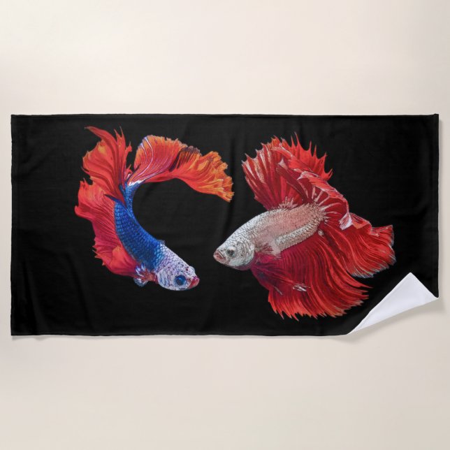 Serviette De Plage Le poisson combattant siamois (Devant)