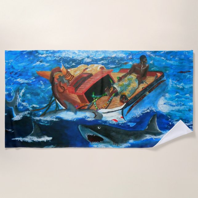 Serviette De Plage Le ruisseau du golfe de Winslow Homer revisité (Devant)