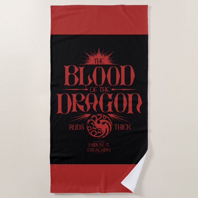 Serviette De Plage Le sang du dragon tourne épais (Devant)