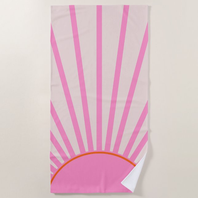 Serviette De Plage Le Soleil 01 Soleil rose (Devant)