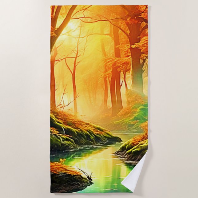 Serviette De Plage Le Whisper d'or d'automne (Devant)