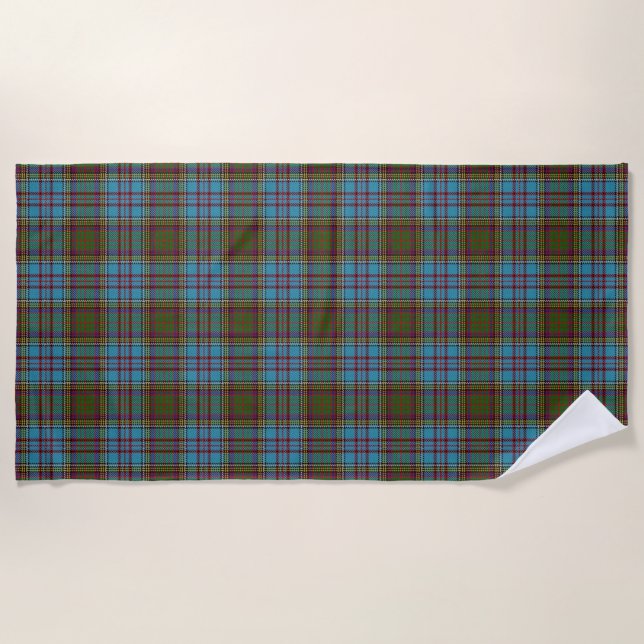 Serviette De Plage L'écossais accentue le tartan d'Anderson de clan (Devant)