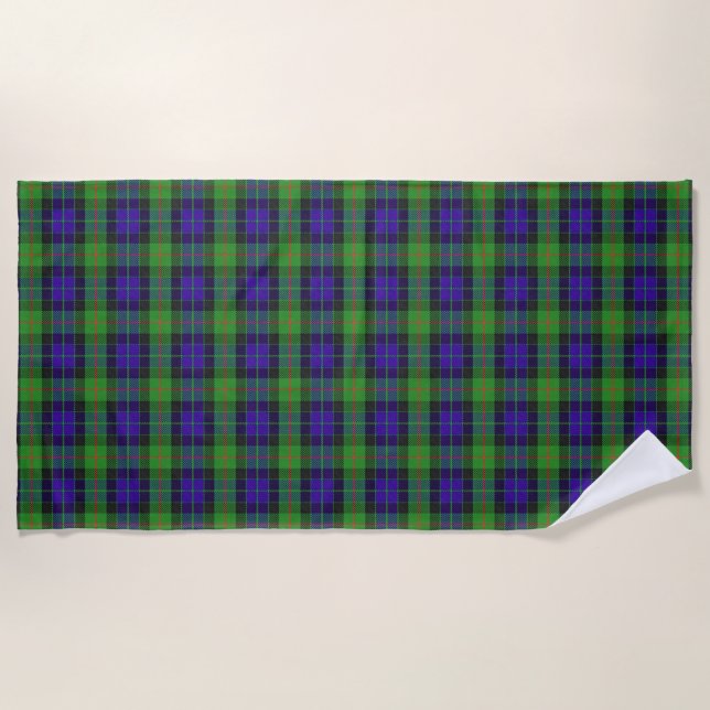 Serviette De Plage L'écossais accentue le tartan de Gunn de clan (Devant)