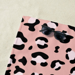 Serviette De Plage Léopard Print, Léopard Spots, Rose Léopard