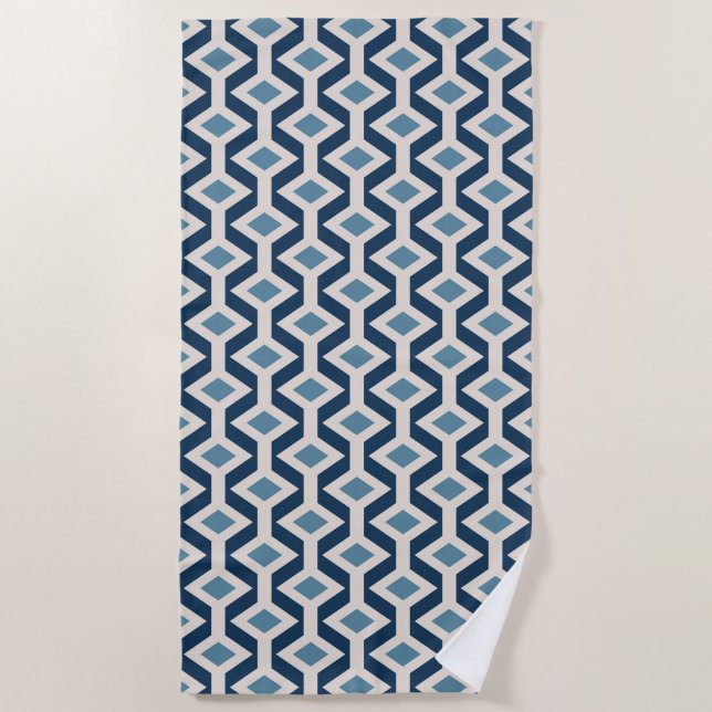 Serviette De Plage L'ère atomique a inspiré le motif géométrique (Devant)