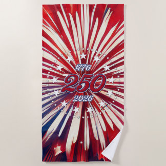 Serviette De Plage Les 250 ans d'Amérique 1776-2026 Feux d'Artifice R