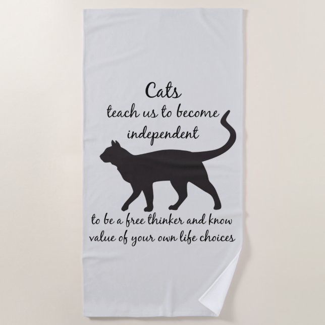Serviette De Plage Les chats nous enseignent Spirit Animal Totem Beac (Devant)