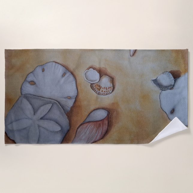 Serviette De Plage Les coquillages en bord de mer (Devant)