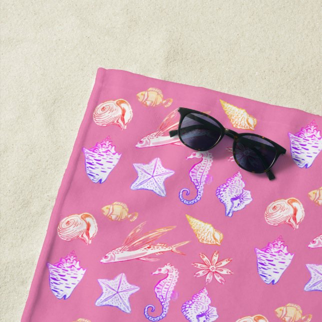 Serviette De Plage Les créatures de l'océan (En situation)