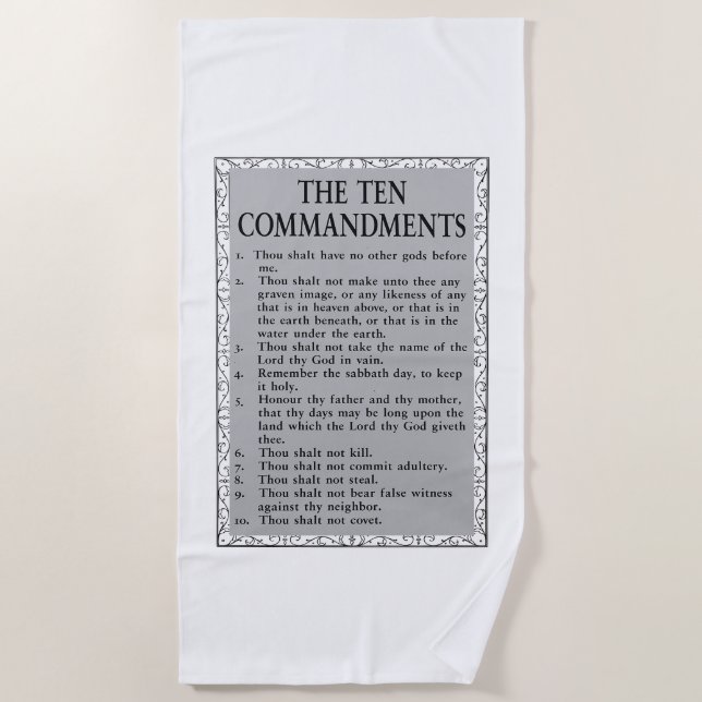 Serviette De Plage Les Dix Commandements Bible Beach Towne (Devant)