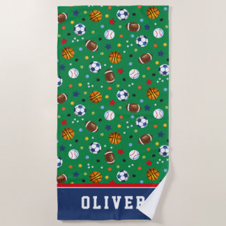 Serviette De Plage Les Meilleures balles de sport vert coloré