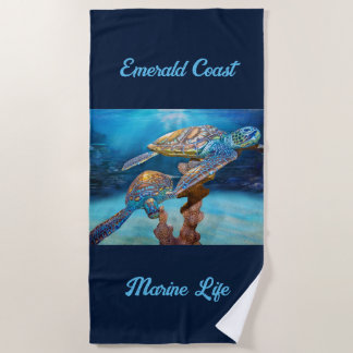 Serviette De Plage Les tortues marines Côte d'Émeraude