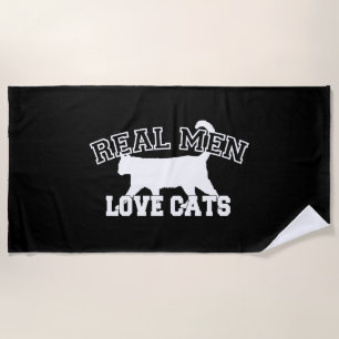 Serviette De Plage Les vrais hommes aiment les chats Silhouette