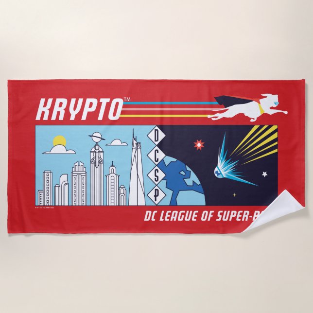 Serviette De Plage L'espace extra-atmosphérique de Krypto vers la mét (Devant)
