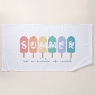 Serviette De Plage L'été est un état d'esprit - Crème glacée Popsicle