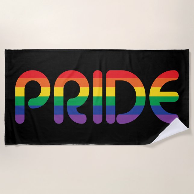 Serviette De Plage Lettres de ballon Rainbow Pride (Devant)
