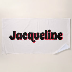 Serviette De Plage Lettres d'ombre de cerisier blanc rouge