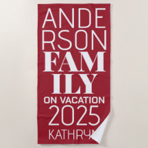 Lettres surdimensionnées Nom de famille Rouge