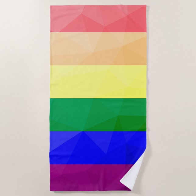 Serviette De Plage LGBT drapeau arc-en-ciel lignes motif de maillage  (Devant)