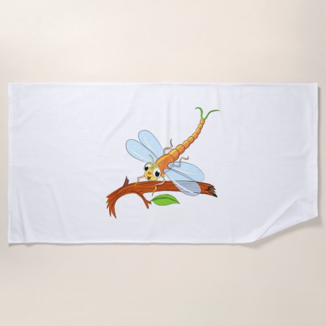 Serviette De Plage libellule dorée (Devant)