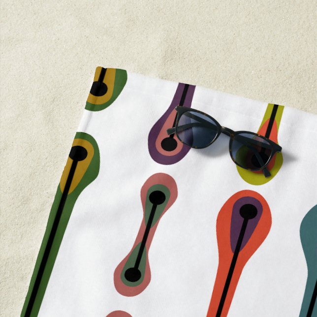 Serviette De Plage Lignes atomiques (En situation)