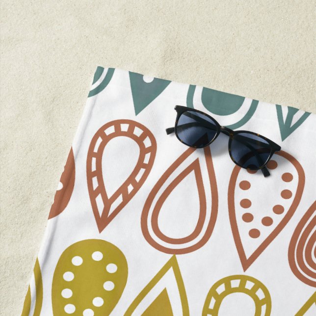 Serviette De Plage Lignes Boho (En situation)