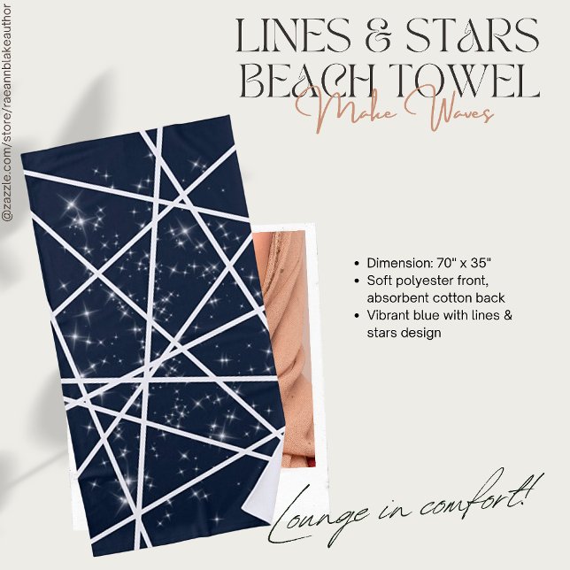 Serviette de plage Lignes et Étoiles (Créateur téléchargé)