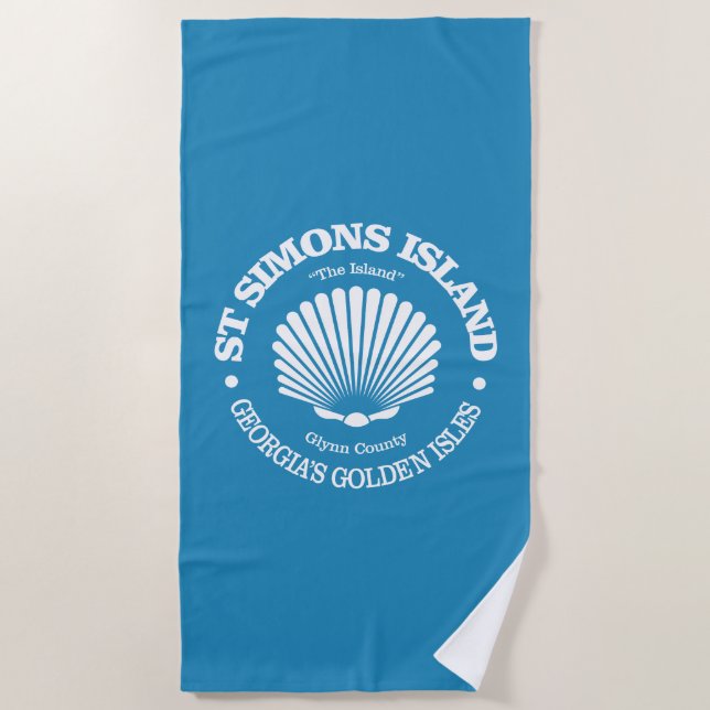 Serviette De Plage L'île St Simons (coquillage) (Devant)