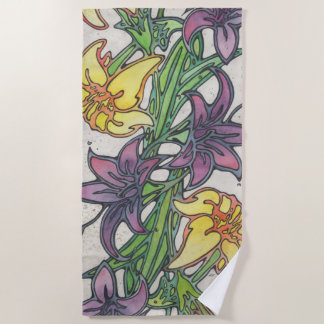 Serviette De Plage Lily pourpre