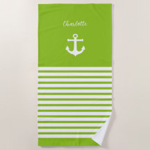 Lime et bandes blanches Nautique Personnalisé