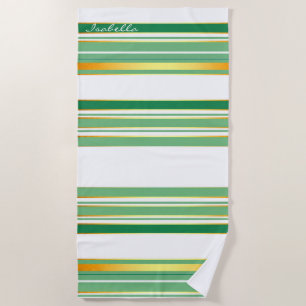 Serviette De Plage Linge Luxe Populaire Green Gold Texture Collection