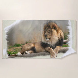 Serviette De Plage Lion au repos