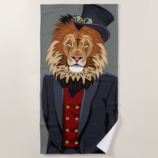 Serviette De Plage Lion chic (Devant)