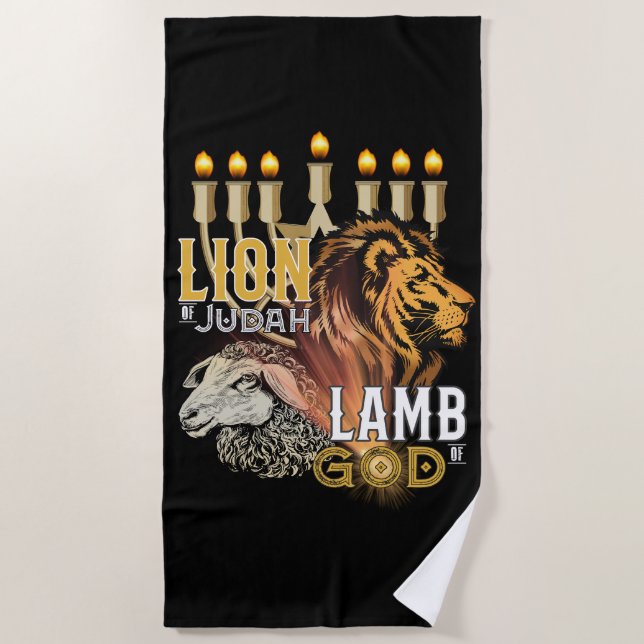 Serviette De Plage Lion De Juda Agneau De Dieu (Devant)