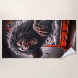 Serviette De Plage Lion effrayant