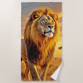 Serviette De Plage Lion King Savanna coucher de soleil