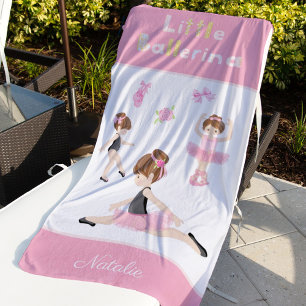 Serviette De Plage Little Ballerina Pink Ballet Girls Nom