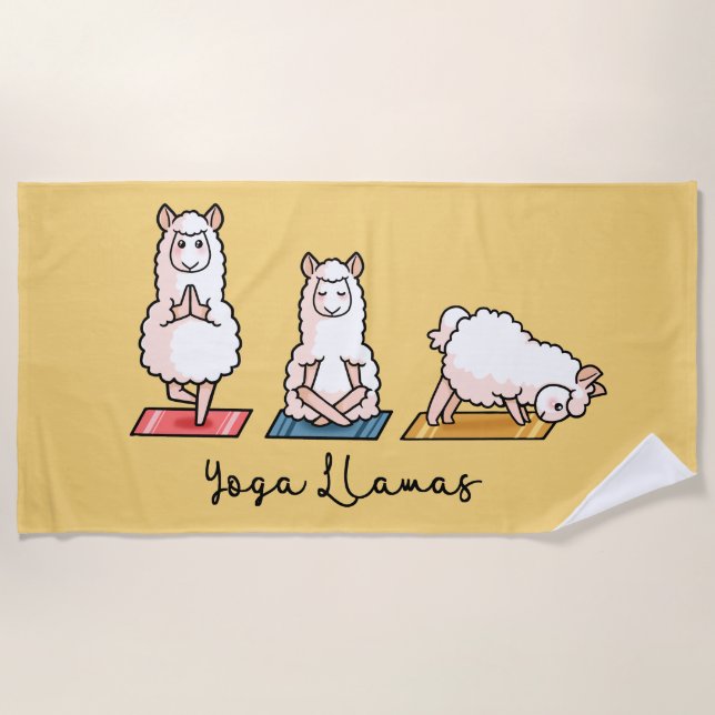 Serviette De Plage Llamas de Yoga (Devant)