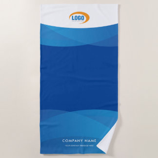 Serviette De Plage Logo bleu moderne
