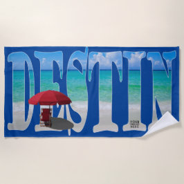 Serviette De Plage Logo de la compagnie Destin Beach Floride Typograp