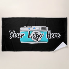 Serviette De Plage Logo de l'entreprise personnalisée - Noir du logo 