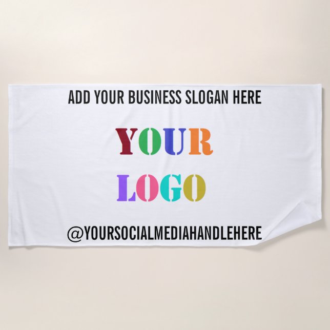 Serviette De Plage Logo de l'entreprise personnalisée Texte Social Me (Devant)