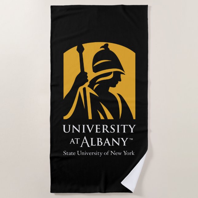 Serviette De Plage Logo de l'Université d'Albany (Devant)